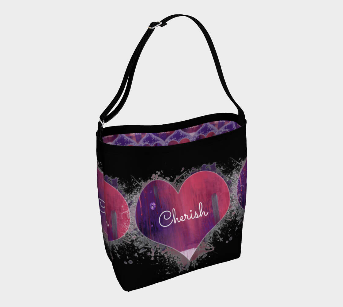 Three Heart Cherish - Black Day Tote