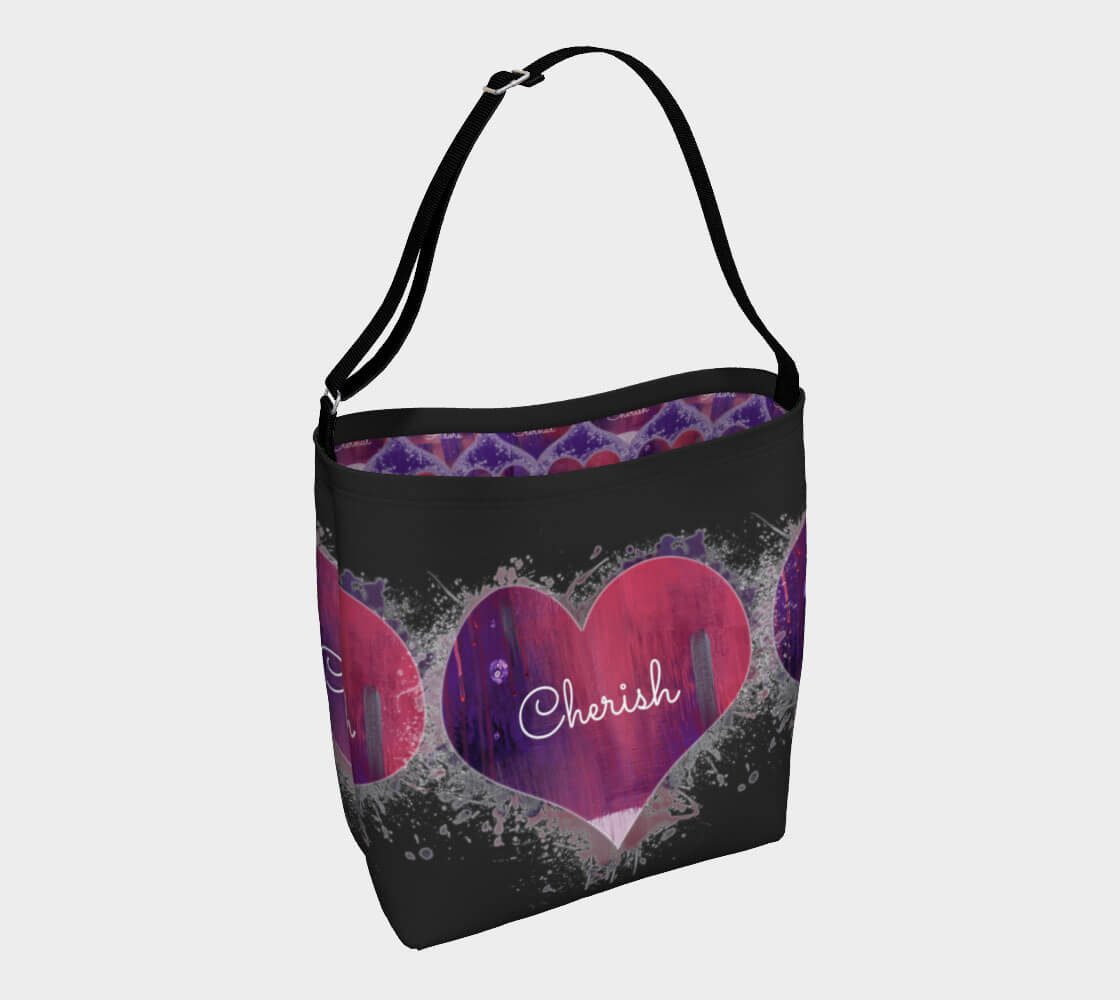 Three Heart Cherish - Charcoal Day Tote