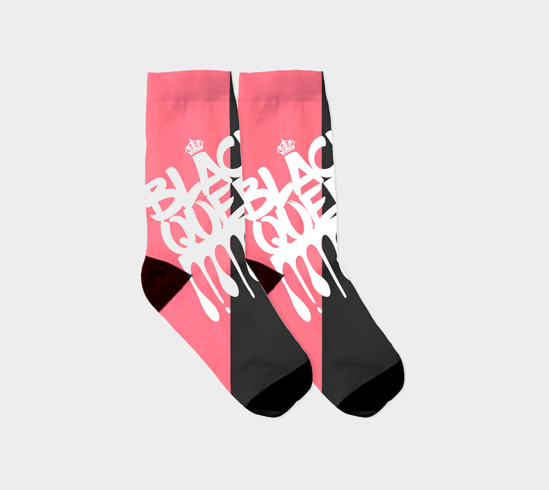 Black Queen v2 - Froly Pink/Charcoal Socks