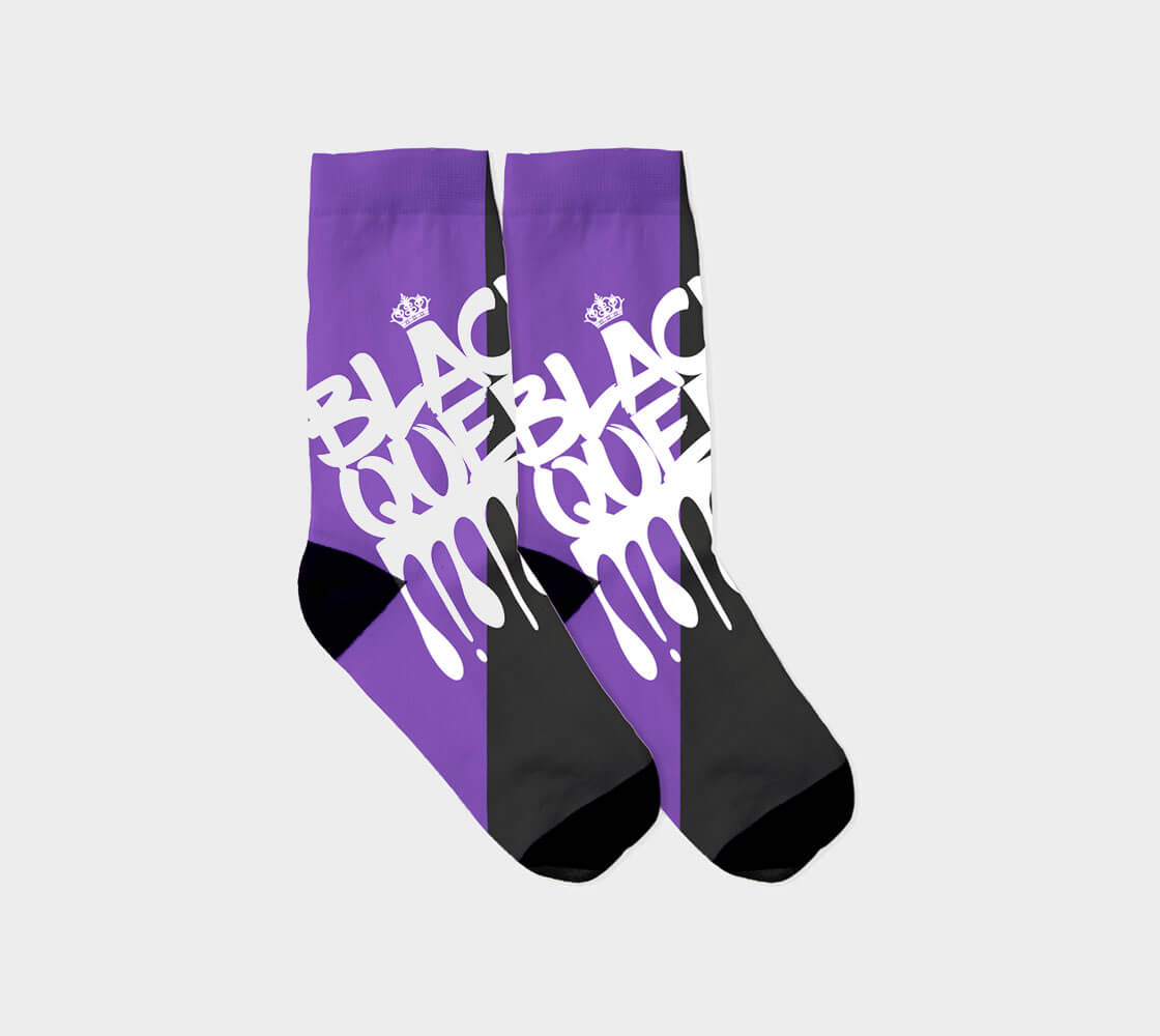 Black Queen v2 - Purple/Charcoal Socks