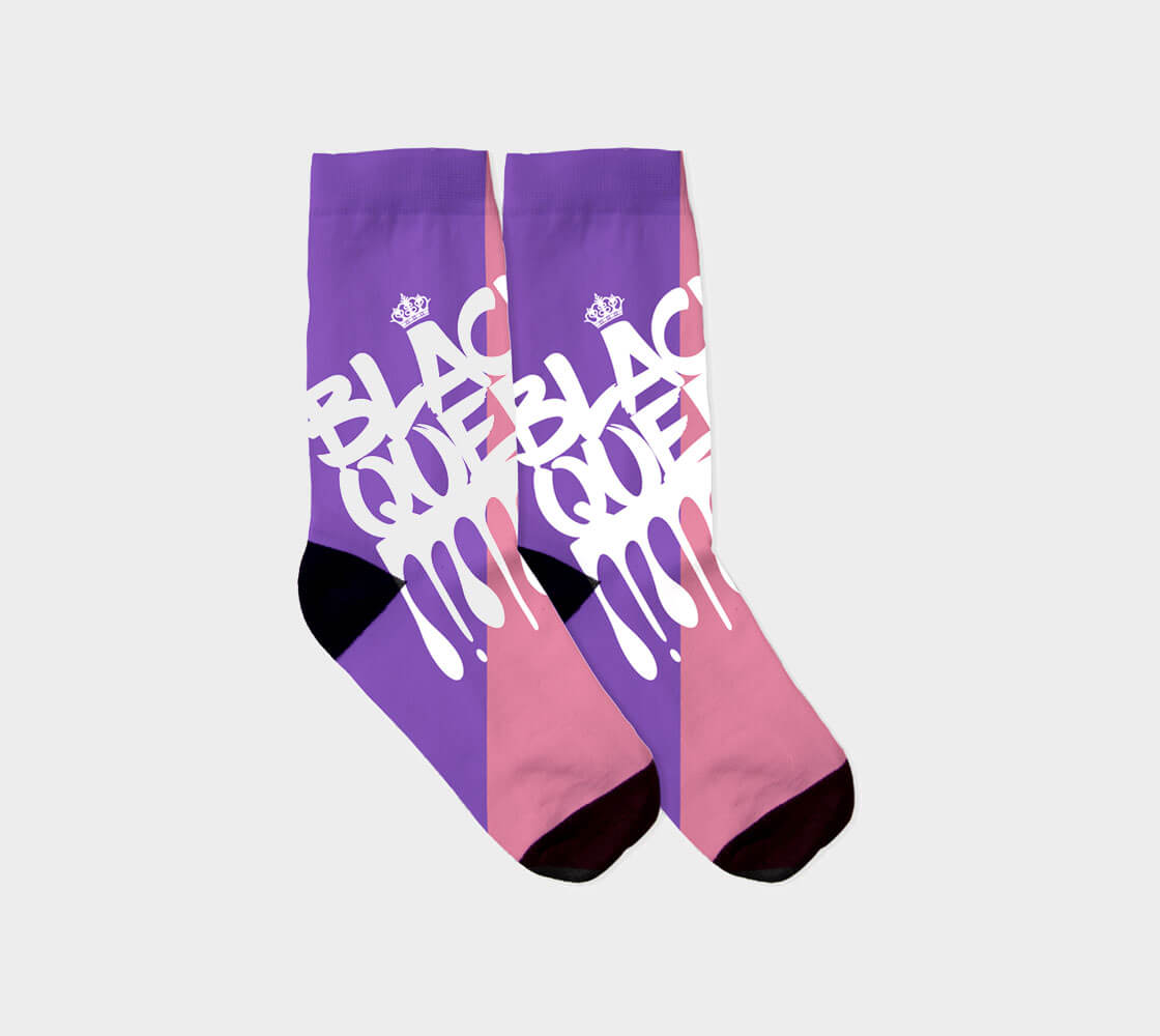 Black Queen v2 - Purple/Dusty Rose Socks