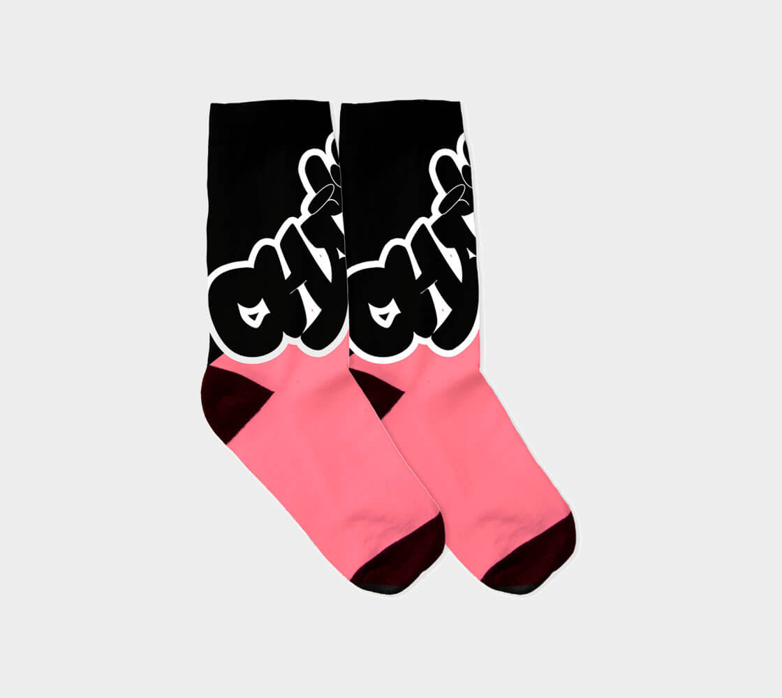 Chaos - Black/Froly Pink Socks