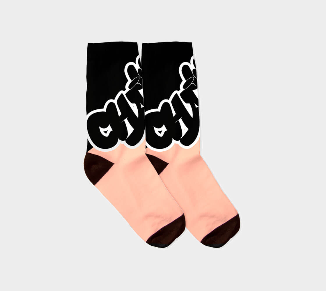 Chaos - Black/Rose Bud Socks