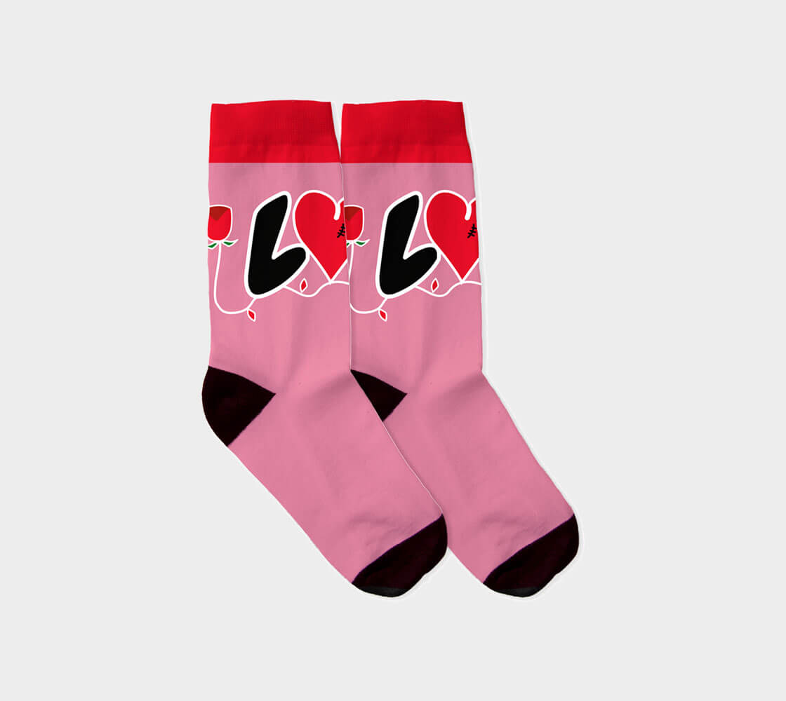 Love Rose - Black/Charcoal Socks