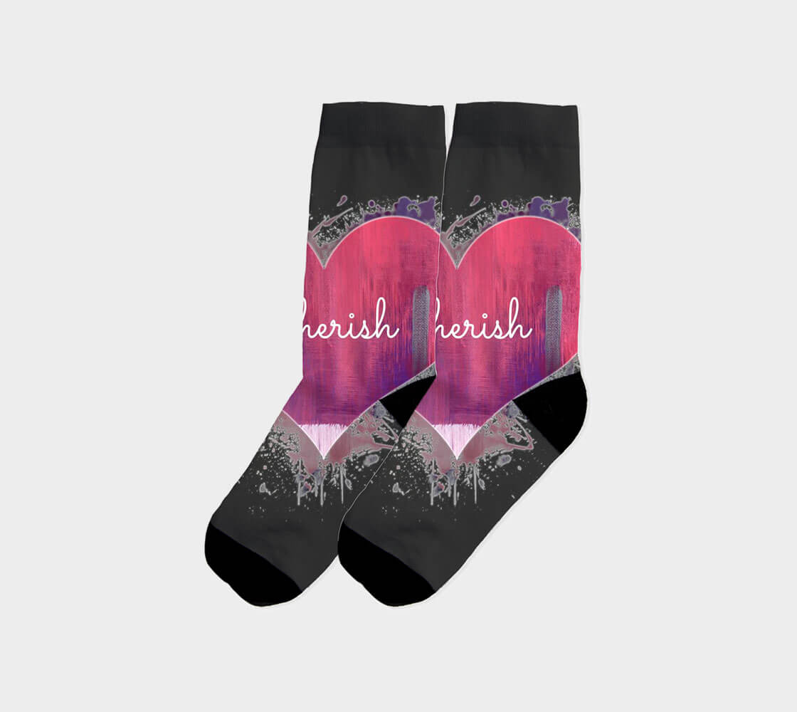 Love is in the Heart Cherish - Lavender Socks