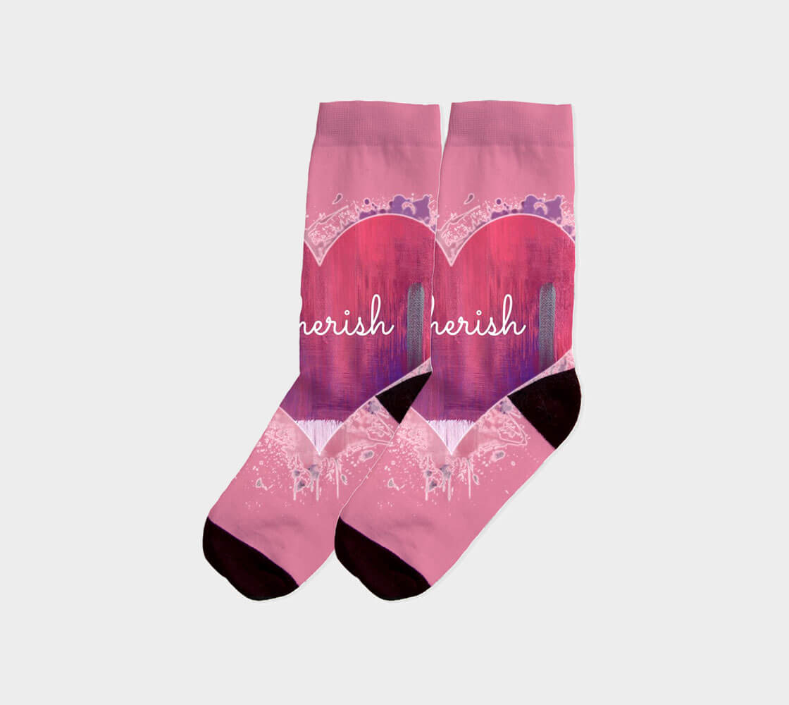 Love is in the Heart Cherish - Dusty Rose Socks