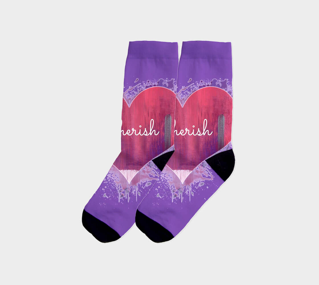 Love is in the Heart Cherish - Lavender Socks