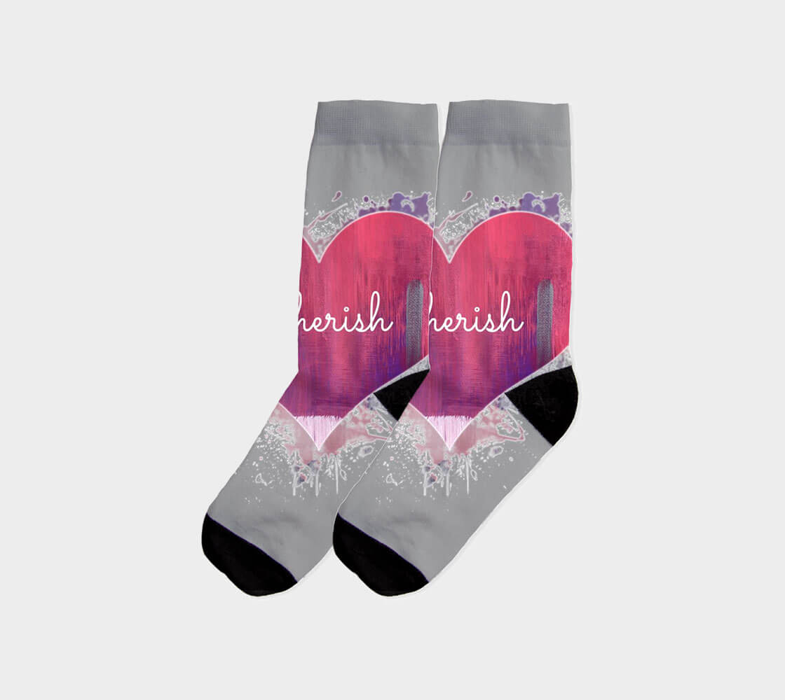 Love is in the Heart Cherish - Dark Blue Socks