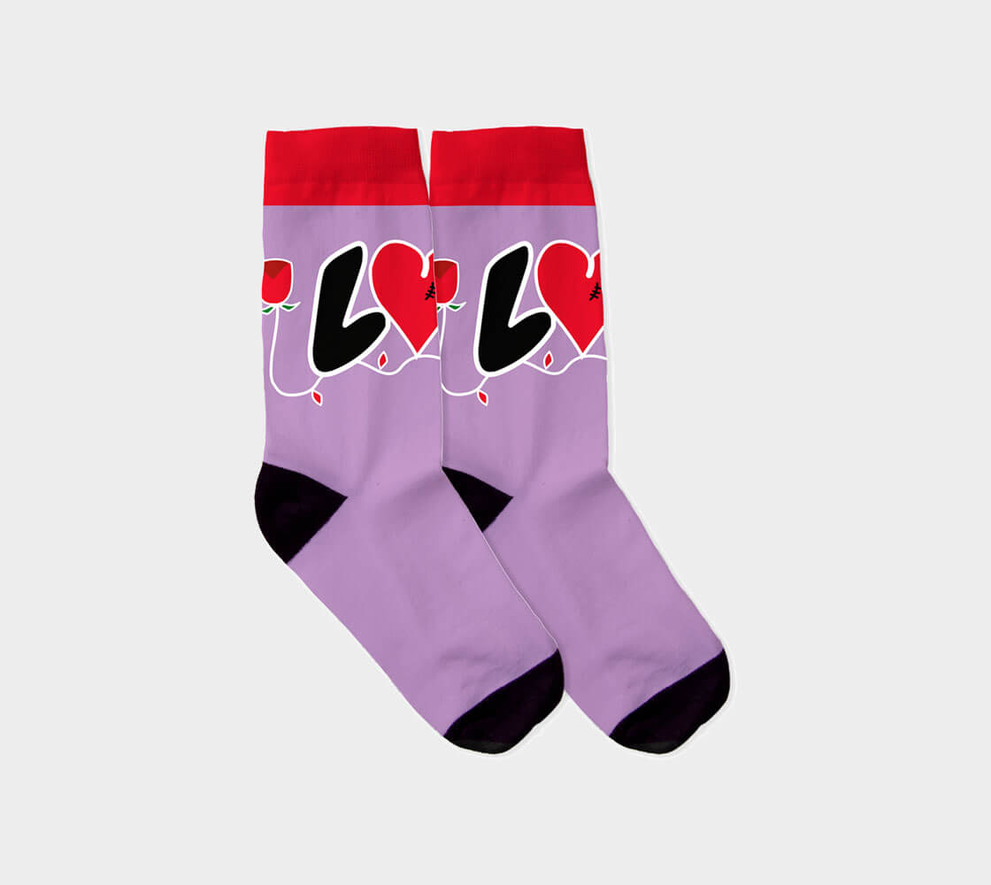 Love Rose - Froly Pink/Charcoal Socks