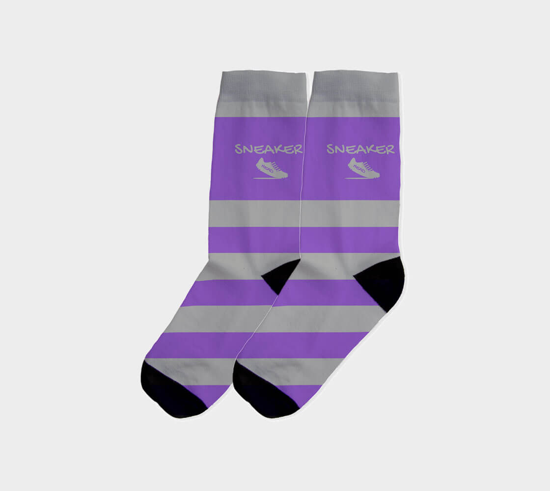 Sneakerhead v2 Stripes - Purple/Slate Socks