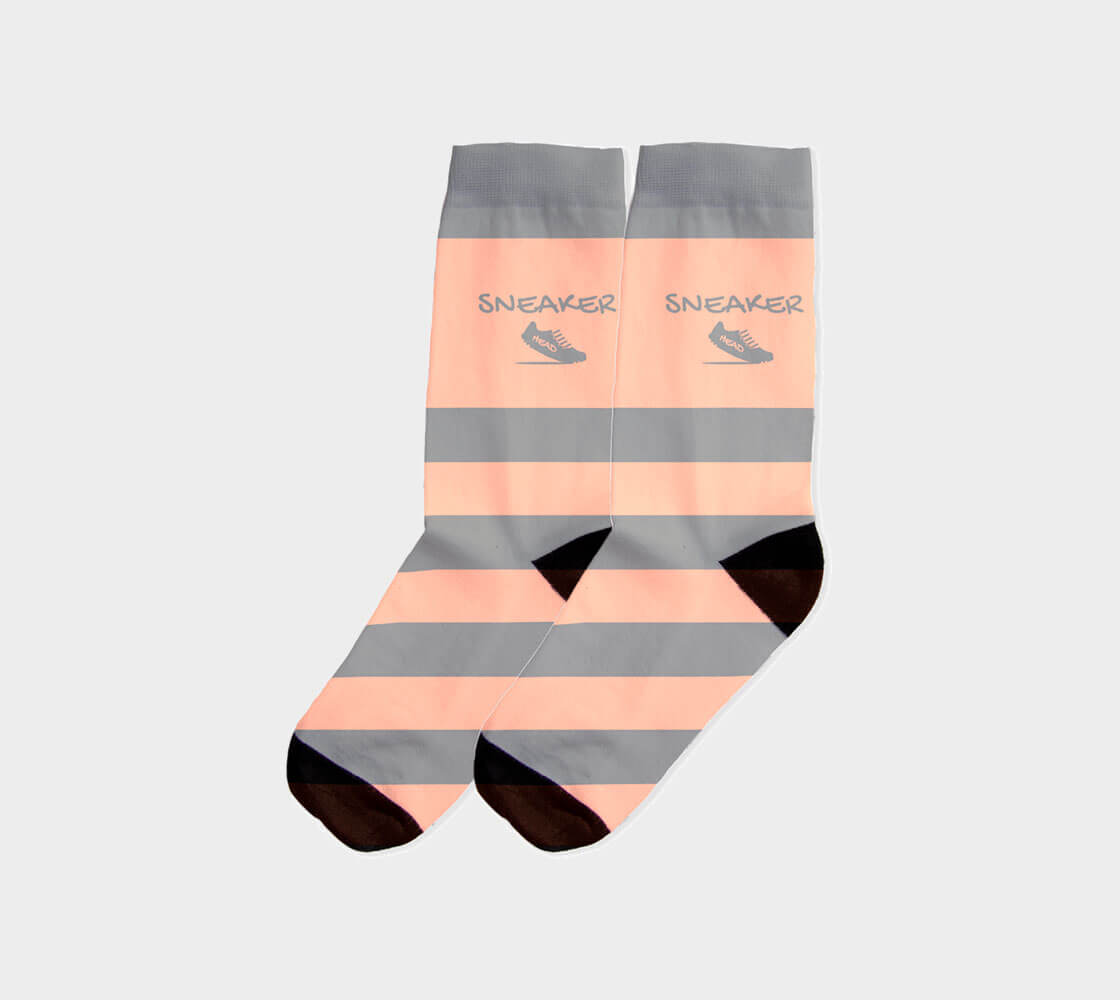 Sneakerhead v2 Stripes - Slate/Rose Bud Socks