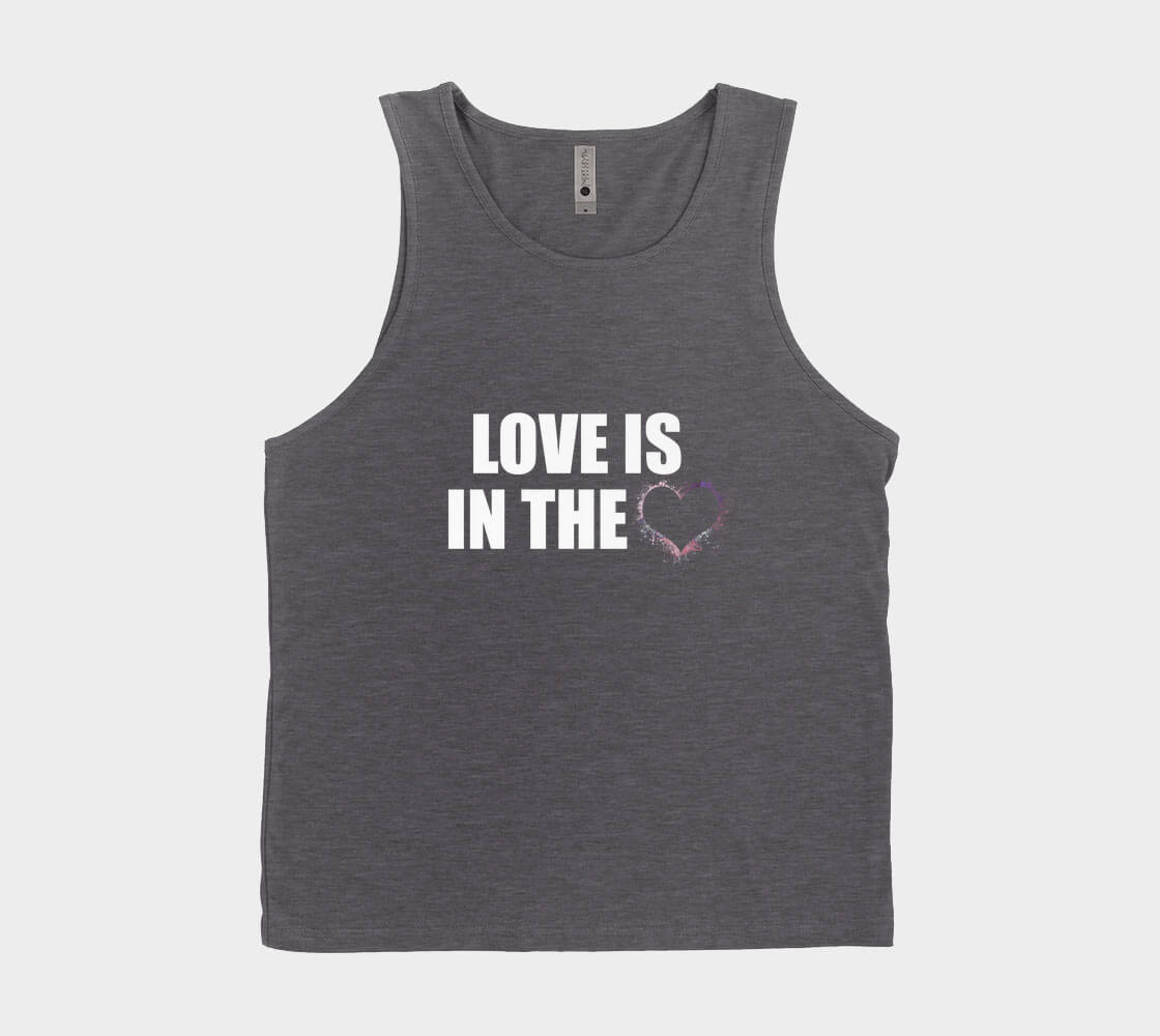 Love is in The Heart Silhouette v2 - Charcoal Tank Top.