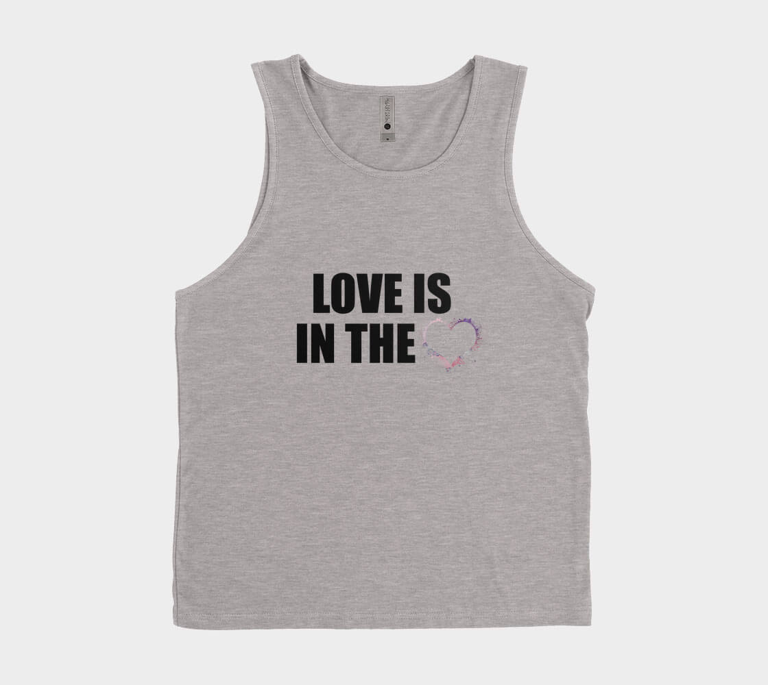 Love is in The Heart Silhouette v2 - Dark Heather Tank Top.