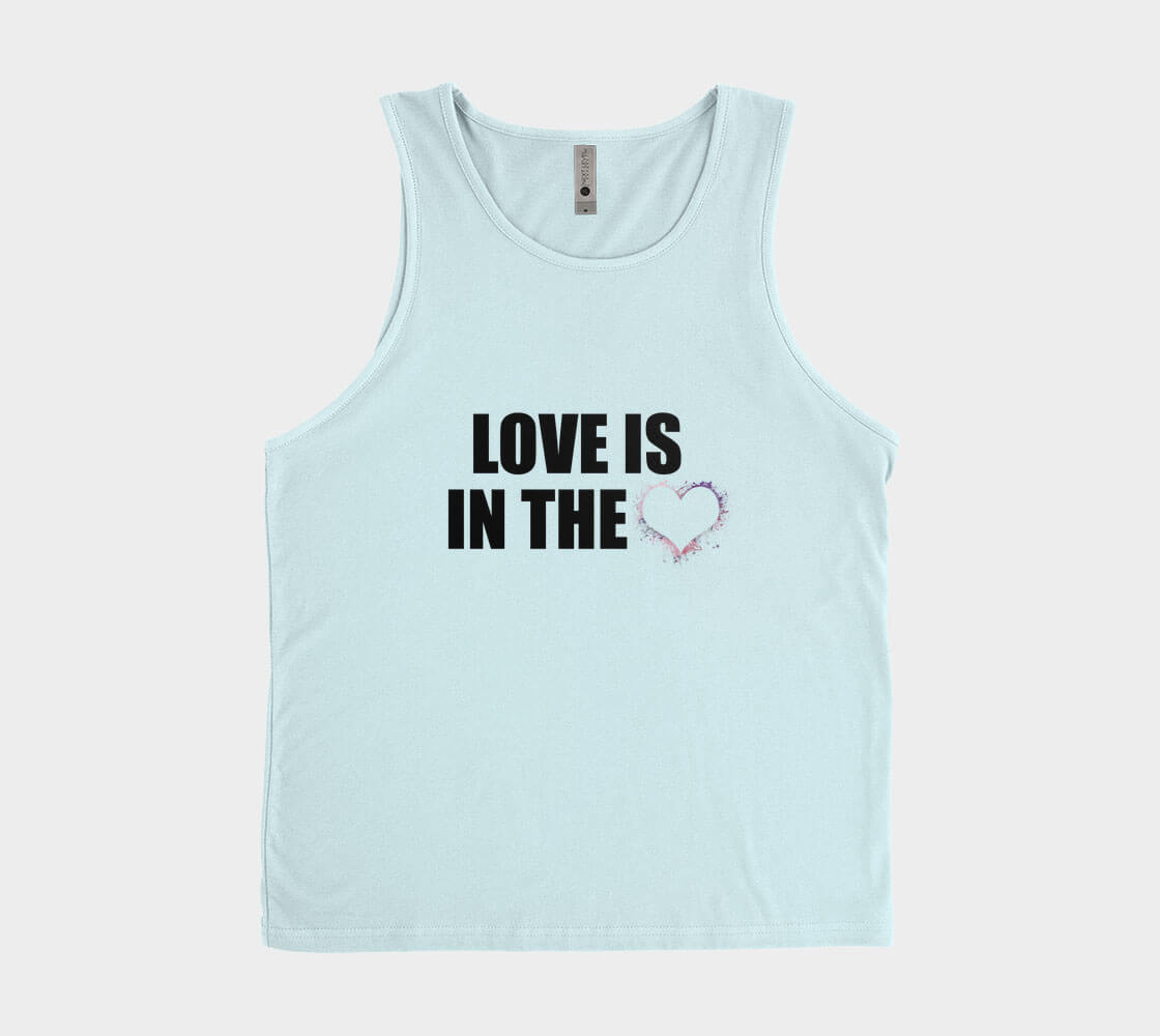 Love is in The Heart Silhouette v2 - Ice Blue Tank Top.