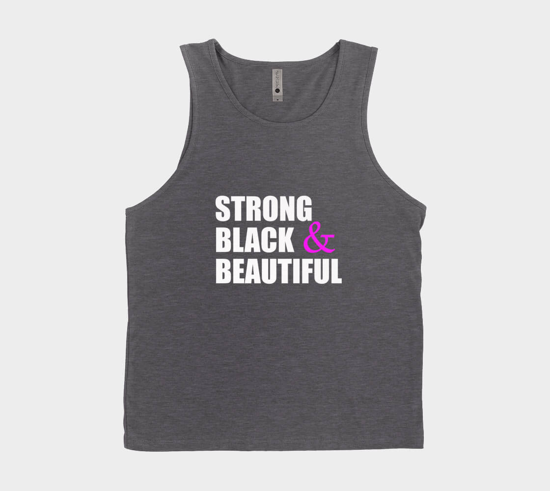 Strong Black and Beautiful Words - Charcoal Tank Top.