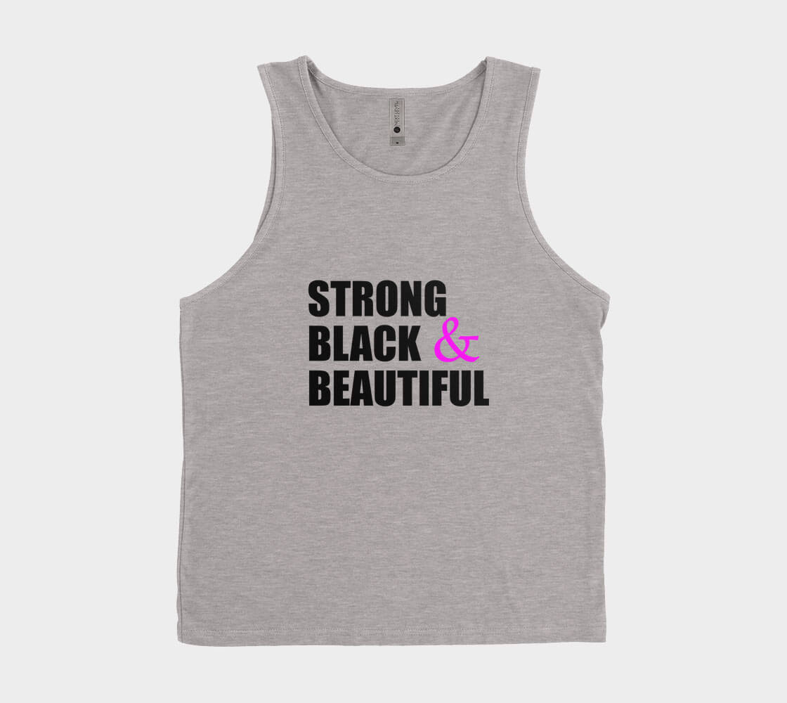 Strong Black and Beautiful Words - Dark Heather Tank Top.