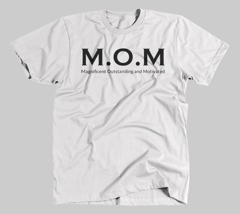 M.O.M (Magnificent Outstanding and Motivated) - Heather Grey tee