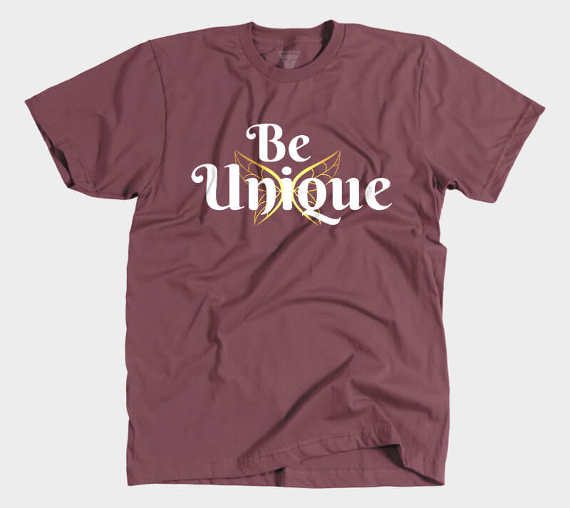 Be Unique - Maroon tee