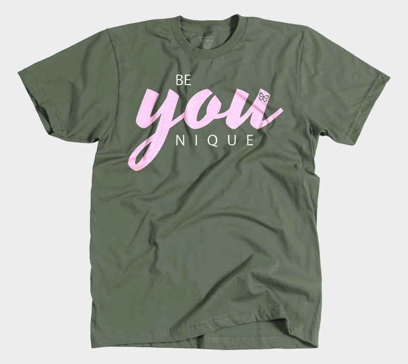 Be You Nique - Military Green tee