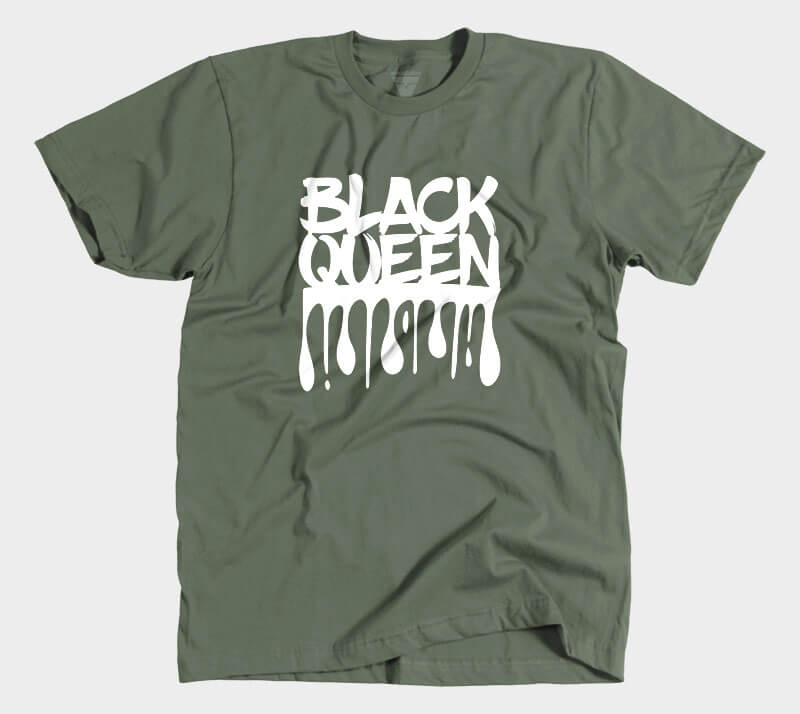 Black Queen - Military Green tee