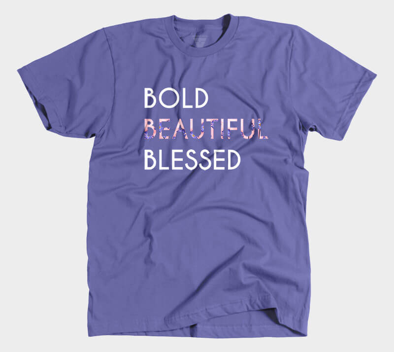 Bold Beautiful Blessed - Purple tee