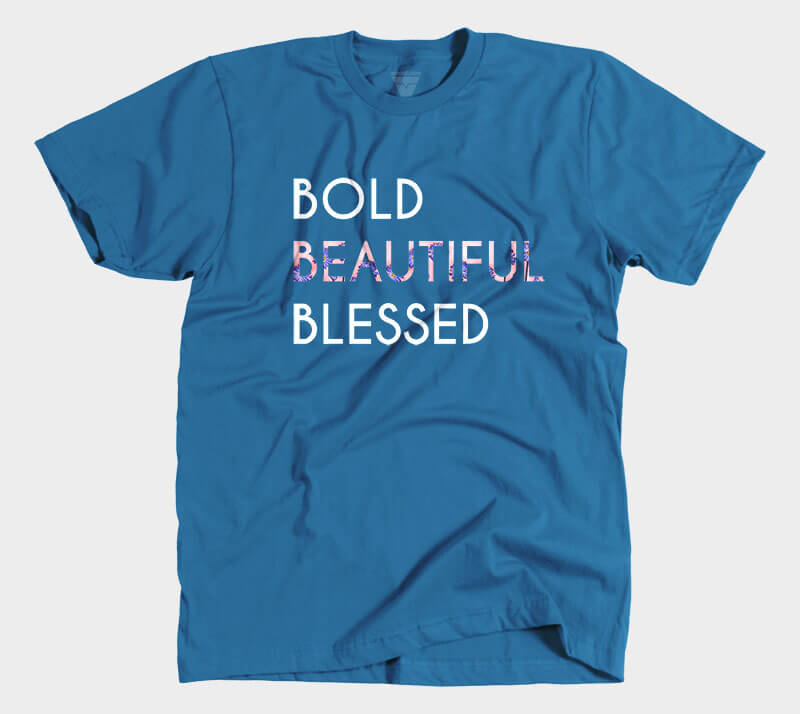 Bold Beautiful Blessed - Royal Blue tee