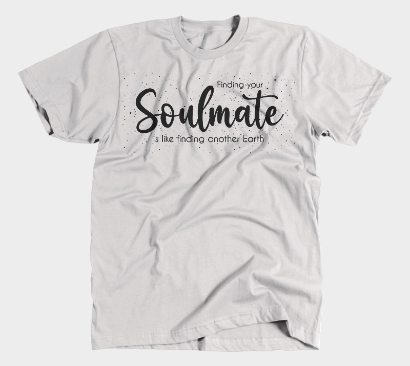 Finding Your Soulmate is Like Finding Another Earth - Heather Grey tee