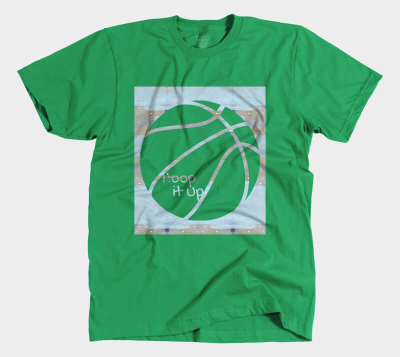 Hoop it Up Cam - Kelly Green tee