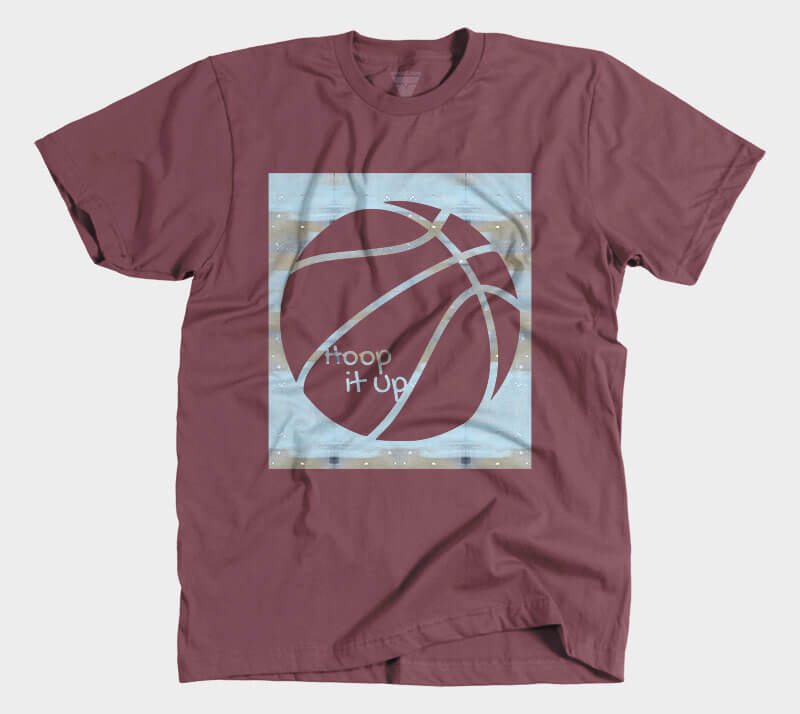 Hoop it Up Cam - Maroon tee