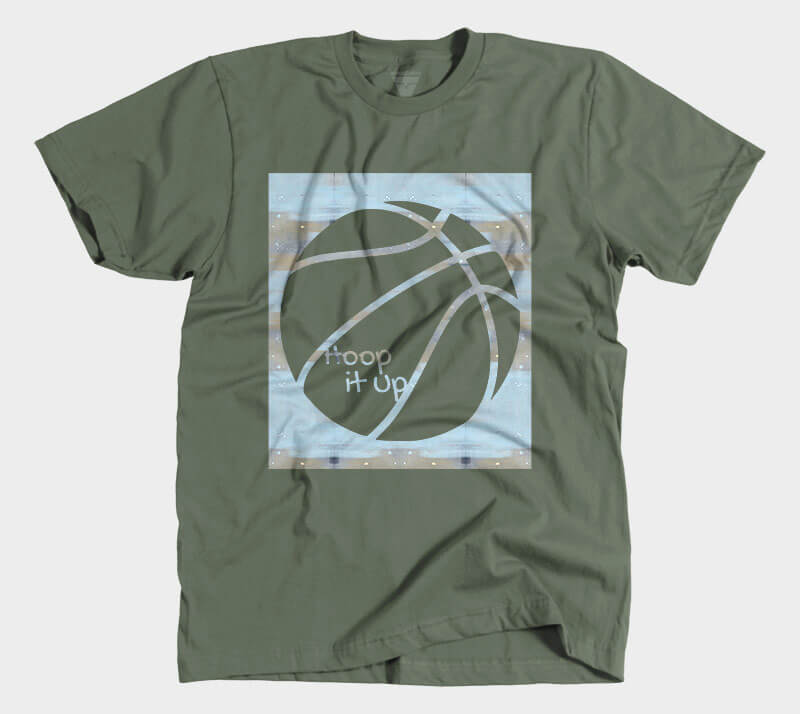 Hoop it Up Cam - Military Green tee