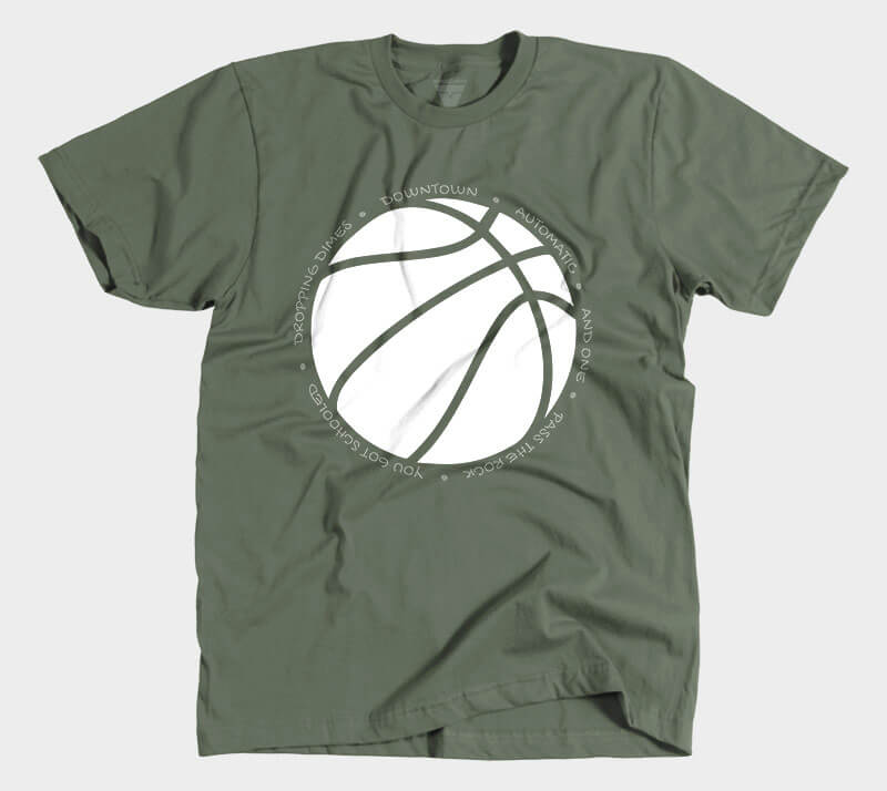 Hoop it up Trash Talk - Military Green tee