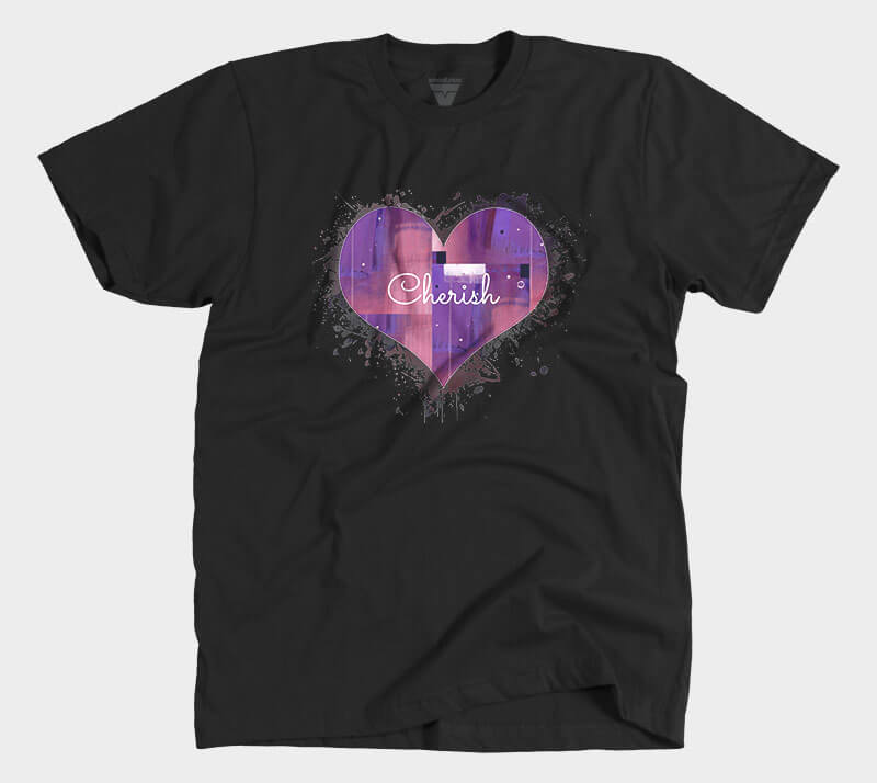 Love is in the Heart v1 - Cherish - Black tee