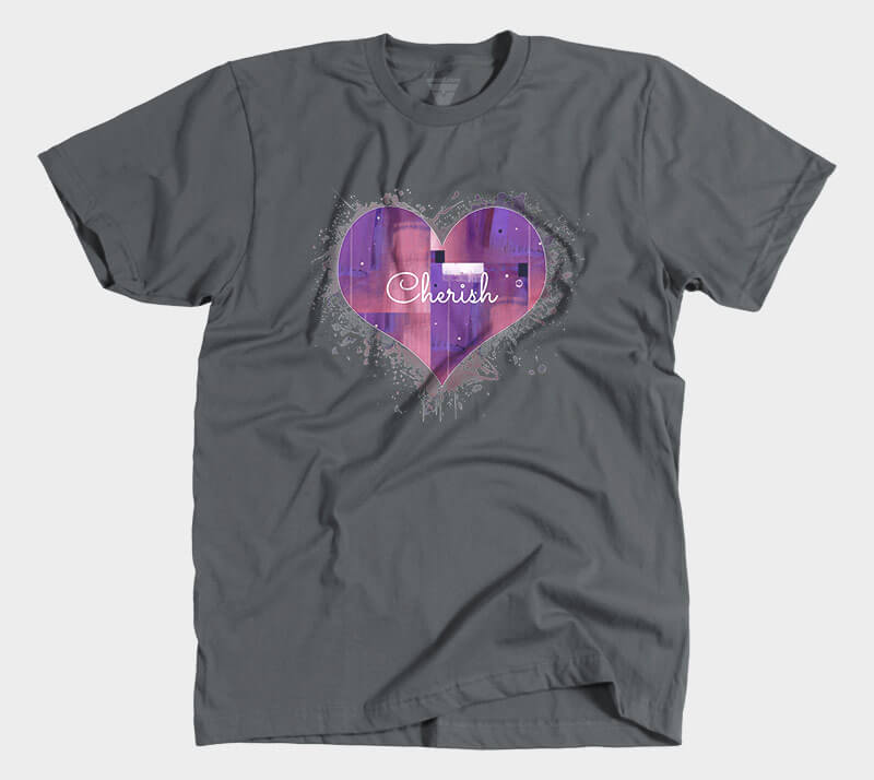 Love is in the Heart v1 - Cherish - Heavy Metal tee