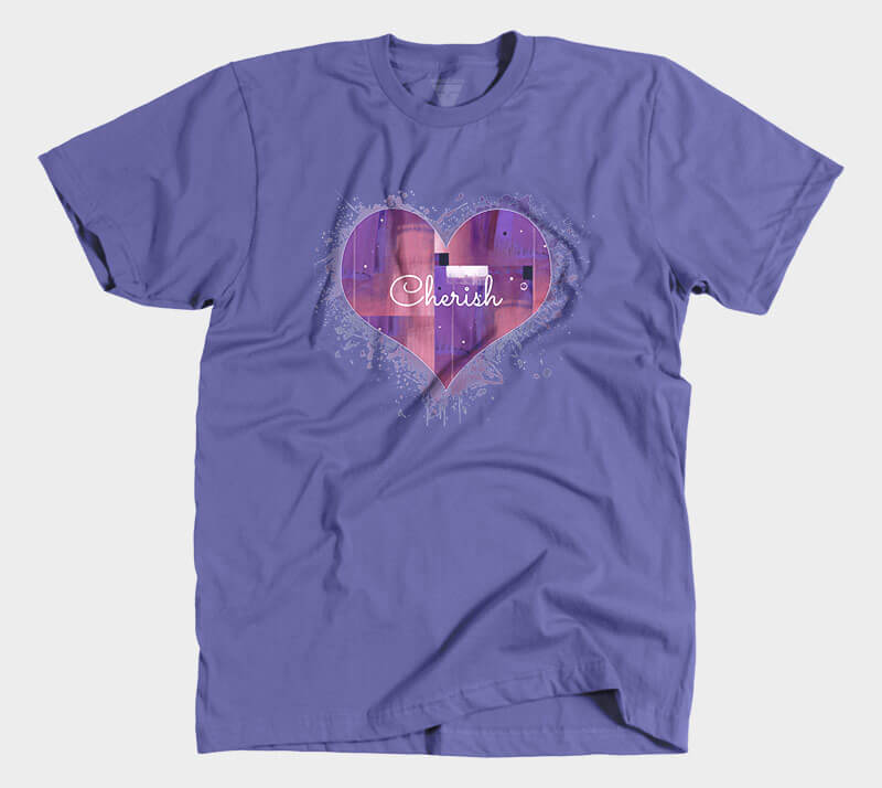 Love is in the Heart v1 - Cherish - Purple tee