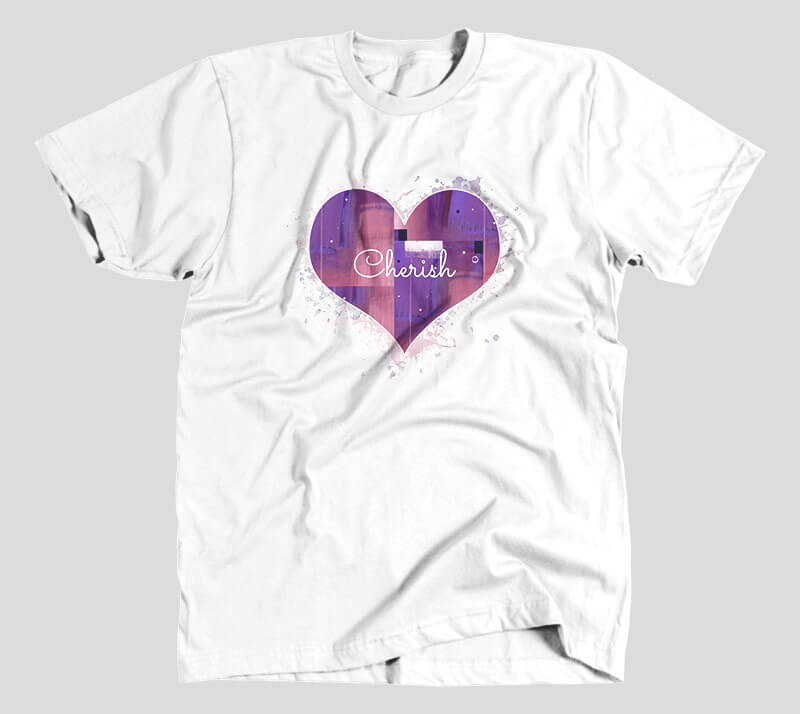 Love is in the Heart v1 - Cherish - White tee