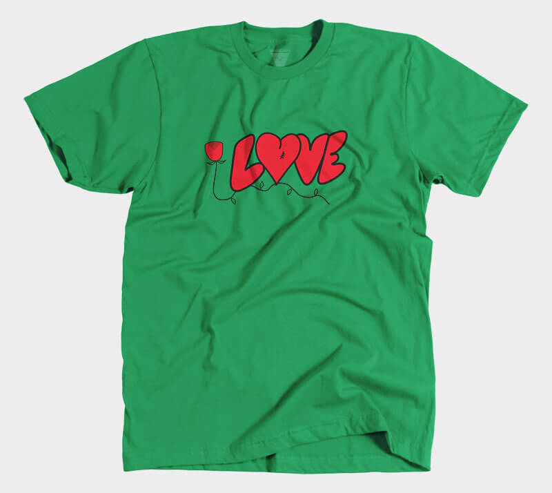 Love - Kelly Green tee