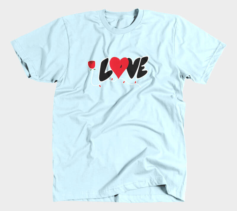 Love - Light Blue tee