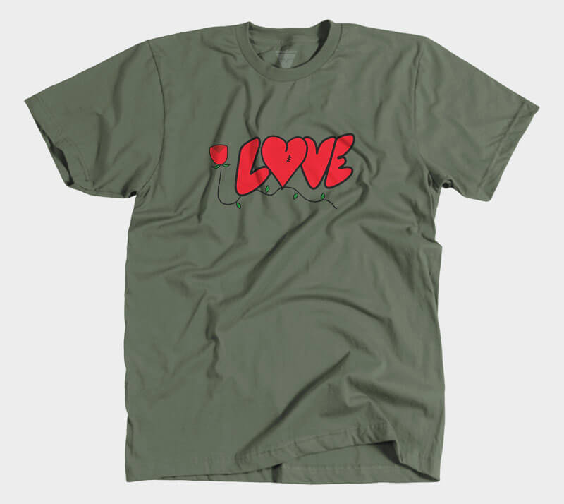 Love - Military Green tee