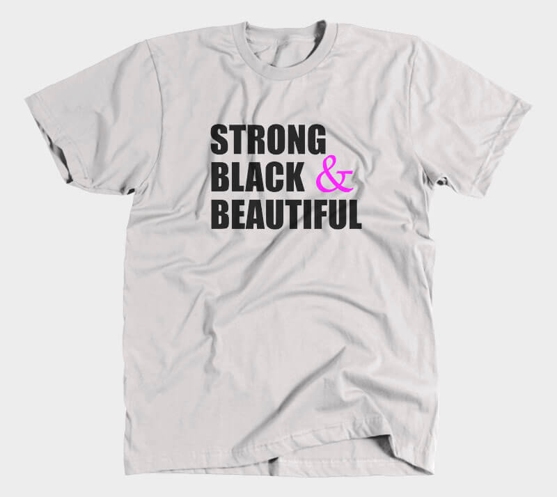 Strong Black & Beautiful - Heather Grey tee