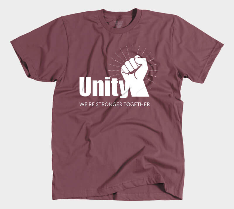 Unity Stronger Together - Maroon tee